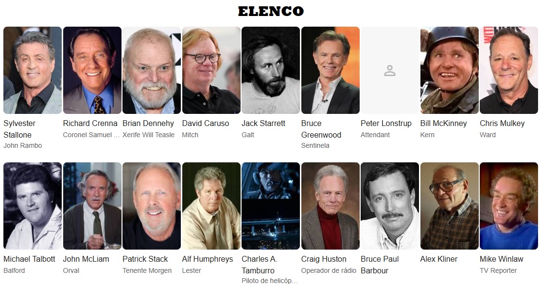 Rambo 1 elenco