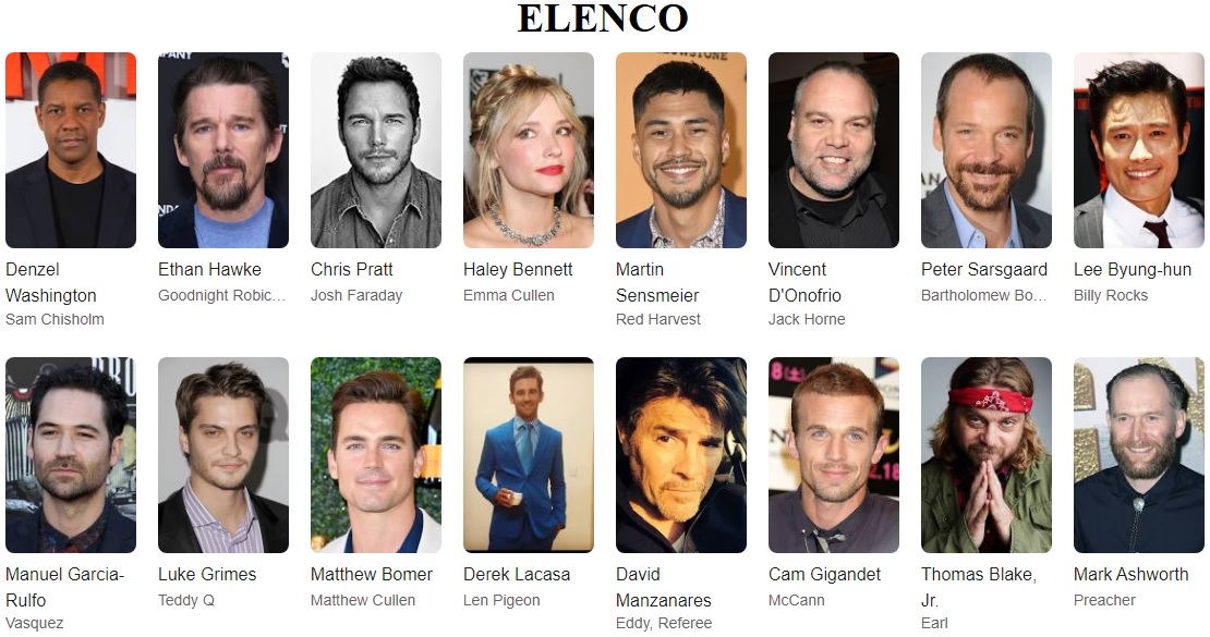 Sete homens e um destino 2016 elenco
