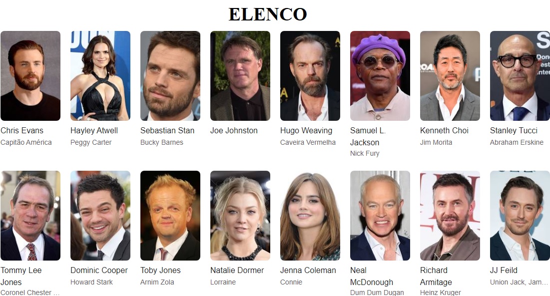 Capitao america primeiro vingador elenco