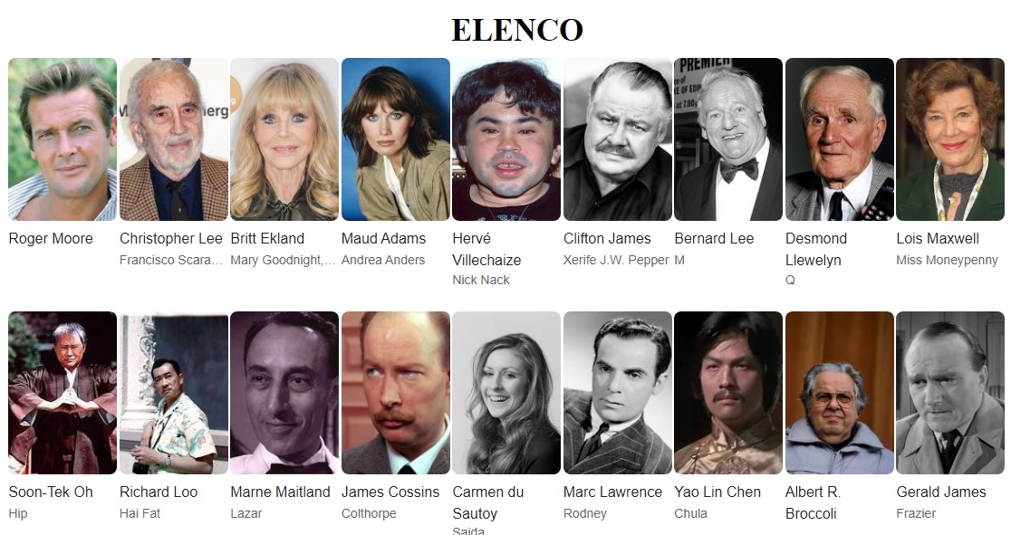 007 contra o homem da pistola de ouro elenco