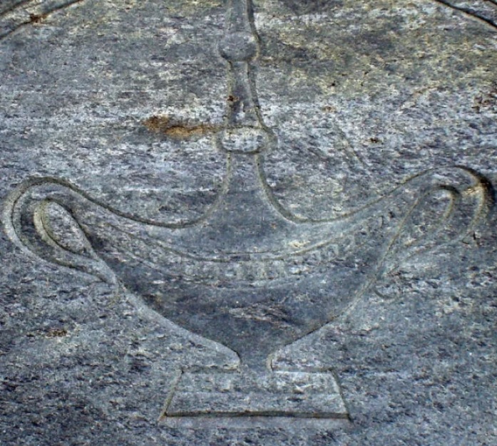 emblema funerário lamparina