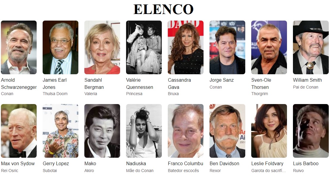 Conan o bárbaro elenco