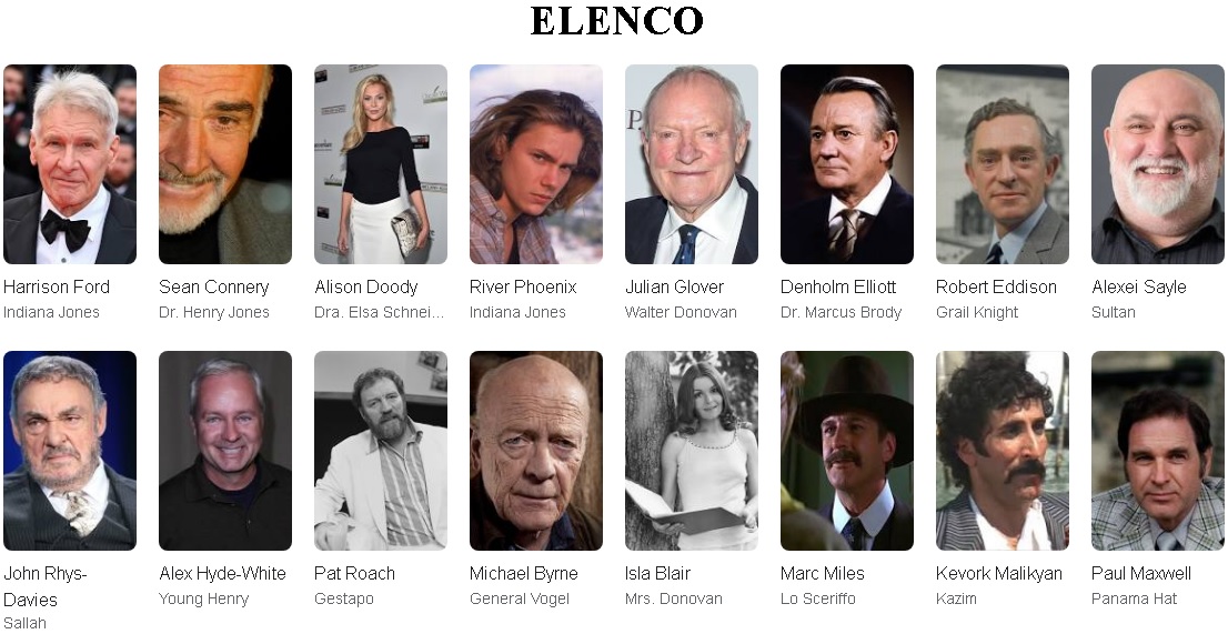 Indiana Jones e a Ultima Cruzada elenco