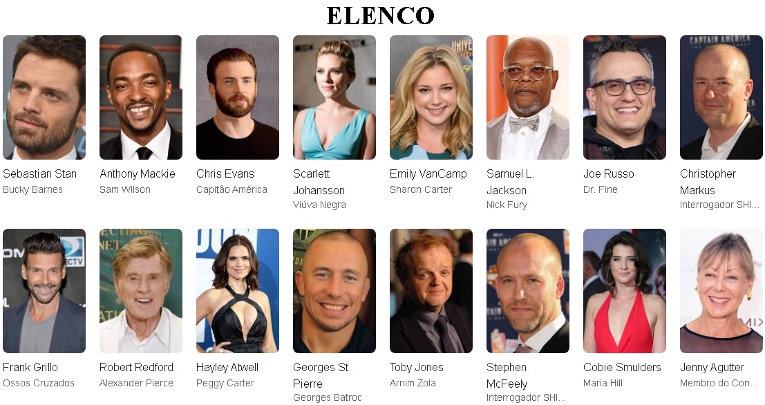 Capitao america o soldado invernal elenco
