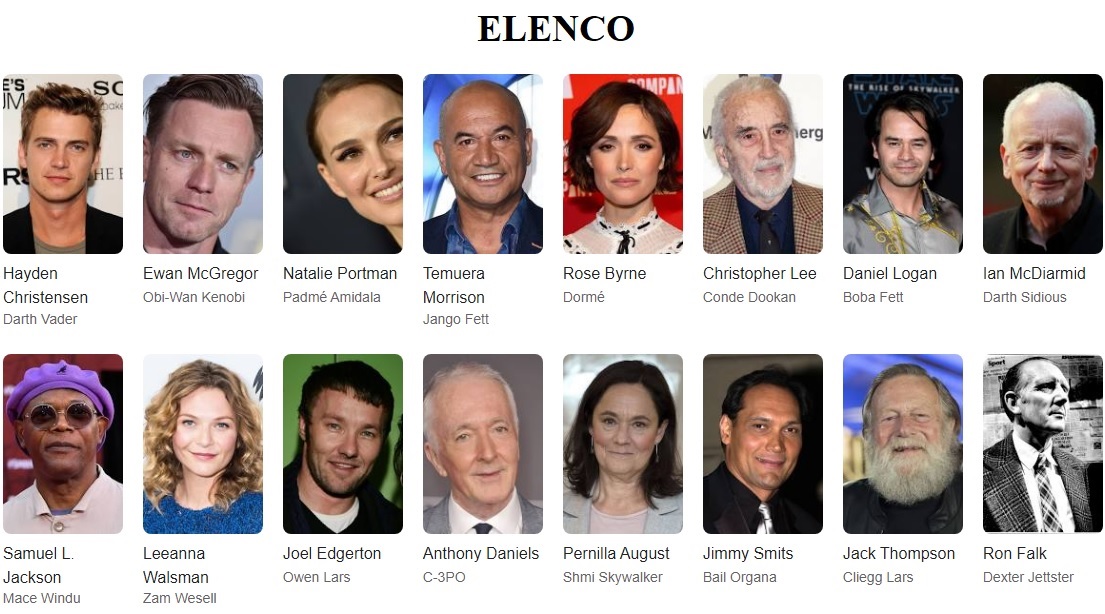 Guerra nas estrelas 2 elenco
