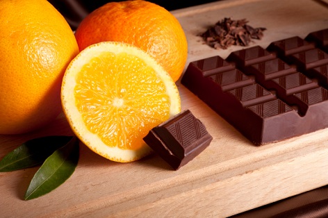 chocolate frutas