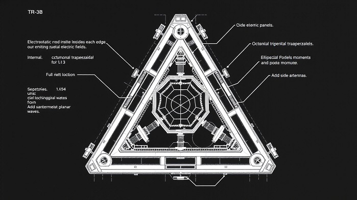 Patente da TR-3B; Aeronave secreta triangular e seu projeto original aberto ao público
